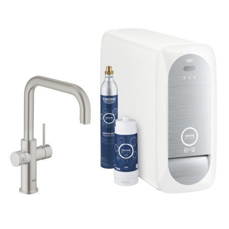 Dřezová baterie GROHE Blue Home s výpustí supersteel 31456DC1
