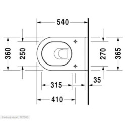 Wc závěsné Duravit Starck 3 zadní odpad 2225092000
