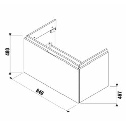 Koupelnová skříňka pod umyvadlo Jika Cubito 84x46,6x48 cm dub H40J4263015191