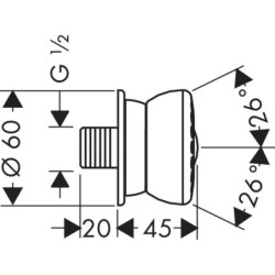 Boční sprcha Hansgrohe Bodyvette DN15 28466000