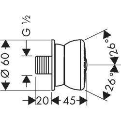 Boční sprcha Hansgrohe Bodyvette Stop DN15 28467000