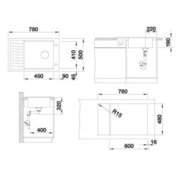 Dřez Blanco ElonXL 6 S antracit 524844