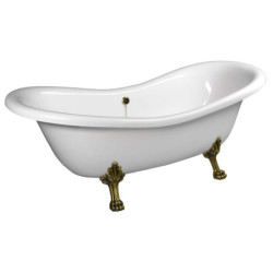 Volně stojící vana Polysan Charlestone 188x80 cm akrylát levá i pravá bílá/nohy bronz 38132
