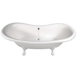Volně stojící vana Polysan Charlestone 188x80 cm akrylát levá i pravá bílá/nohy bílé 38112