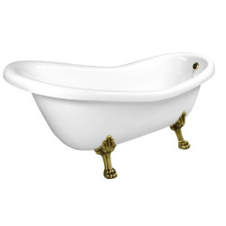 Volně stojící vana Polysan Retro 169x75 cm akrylát levá i pravá bílá/nohy bronz 42132