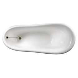 Volně stojící vana Polysan Retro 158x73 cm levá i pravá černá/nohy bronz 72972