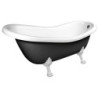 Volně stojící vana Polysan Retro 169x75 cm akrylát levá i pravá černá/nohy bílé 72968