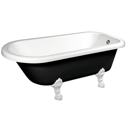 Volně stojící vana Polysan Foxtrot 170x75 cm akrylát levá i pravá černá/nohy bílé 72962