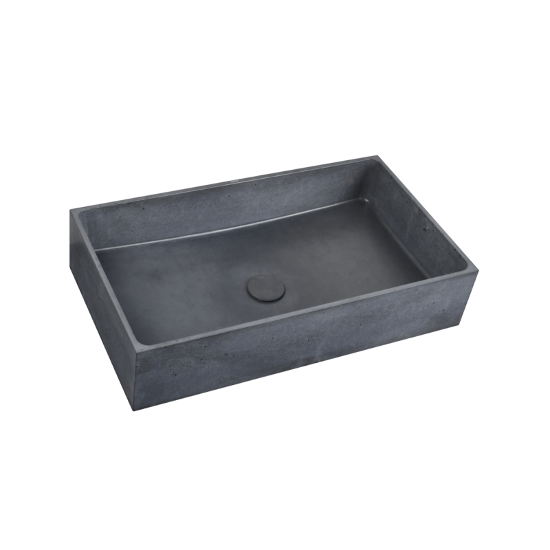 Umyvadlo na desku SAT Cemento 64x36,5 cm antracit bez přepadu CEM6437A