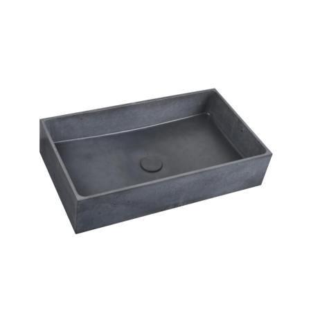 Umyvadlo na desku SAT Cemento 64x36,5 cm antracit bez přepadu CEM6437A