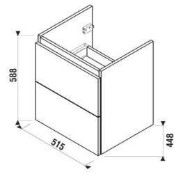 Koupelnová skříňka pod umyvadlo Jika Mio-N 51,4x44,5x59 cm jasan H40J7134013421