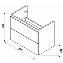 Koupelnová skříňka pod umyvadlo Jika Mio-N 75x44,5x59 cm jasan H40J7164013421
