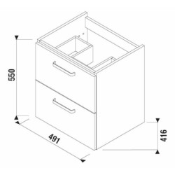 Koupelnová skříňka pod umyvadlo Jika Lyra Plus Viva 49x41,6x55 cm bílá H40J3834023001