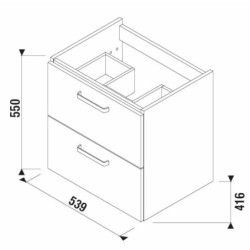 Koupelnová skříňka pod umyvadlo Jika Lyra Plus Viva 54x41,6x55 cm bílá H40J3844023001