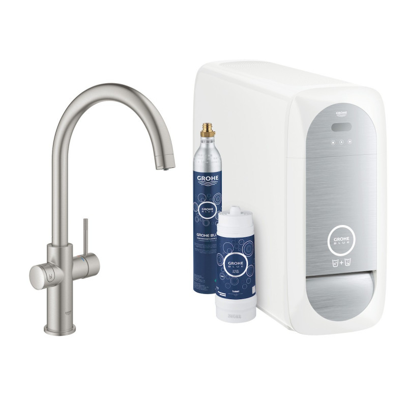 Dřezová baterie GROHE Blue Home s výpustí supersteel 31455DC1