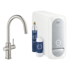 Dřezová baterie GROHE Blue Home s vytahovací sprškou supersteel 31541DC0