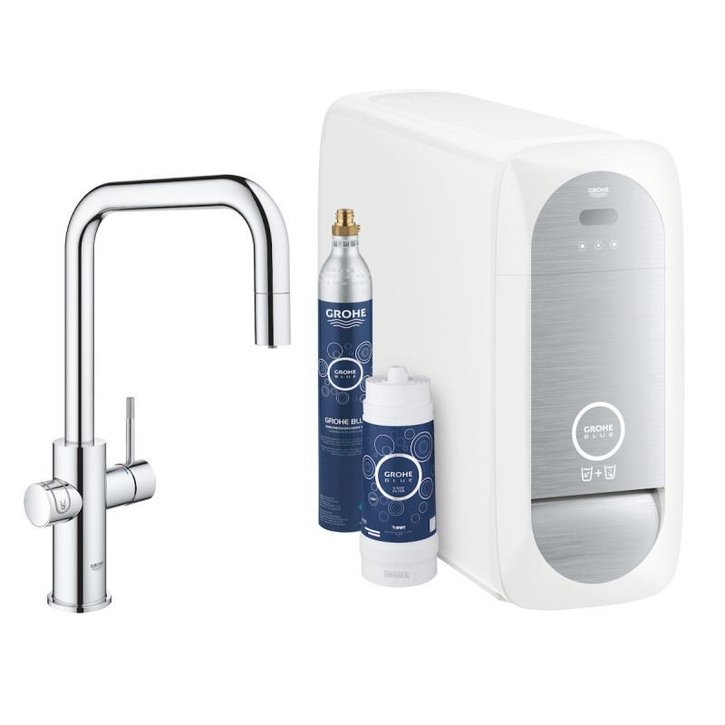 Dřezová baterie GROHE Blue Home s vytahovací sprškou chrom 31543000