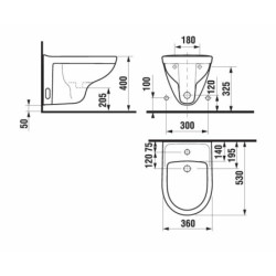 Bidet Jika Lyra Plus závěsný, vnitřní přívod H8303810003021