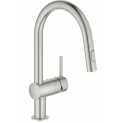 Dřezová baterie GROHE Minta s vytahovací sprškou supersteel 32321DC2