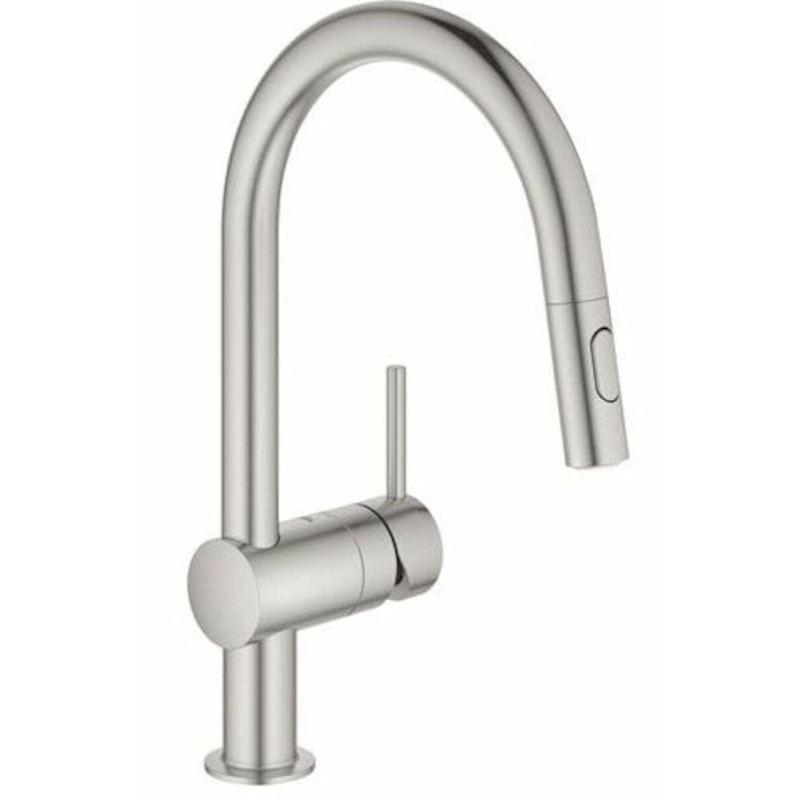 Dřezová baterie GROHE Minta s vytahovací sprškou supersteel 32321DC2