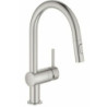 Dřezová baterie GROHE Minta s vytahovací sprškou supersteel 32321DC2