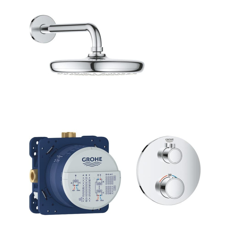 Sprchový systém GROHE Grohtherm včetně podomítkového tělesa chrom 34726000