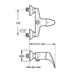 Sprchová baterie Jika Talas bez sprchového setu 150 mm chrom H3311N70044001