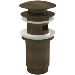 Alca výpust umyvadlová click/clack 5/4" celokovová s přepadem, velká zátka, bronz-antic  A392ANTIC
