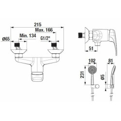 Sprchová baterie Jika Deep se sprchovým setem 150 mm chrom H3311U70041311