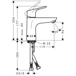 Umyvadlová baterie Hansgrohe Focus bez výpusti chrom 31509000