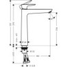 Vysoká umyvadlová baterie Hansgrohe Talis E bez výpusti chrom 71717000