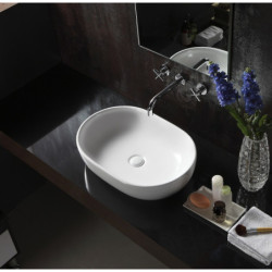 Umyvadlo na desku Glacera Vallone 59x41 cm bez přepadu VA594114