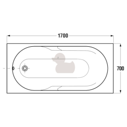 Obdélníková vana Jika Lyra Plus 170x70 cm akrylát levá i pravá H2318390000001