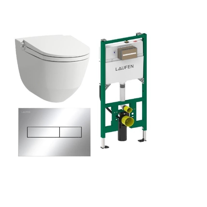 Akční balíček Laufen RIVA závěsné WC + podomítkový modul + WC tlačítko chrom  SIKOSLRI004