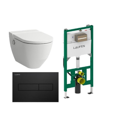 Akční balíček Laufen NAVIA závěsné WC + podomítkový modul + WC tlačítko chrom matné + reproduktor