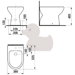 Bidet Jika Lyra Plus stojící, vnější přívod H8323810003041