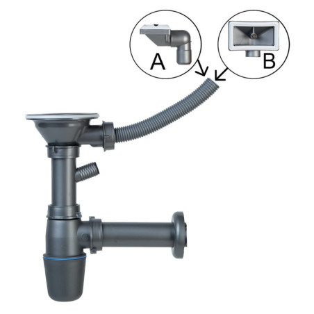 Sifon k dřezu Novaservis šedá NSP89