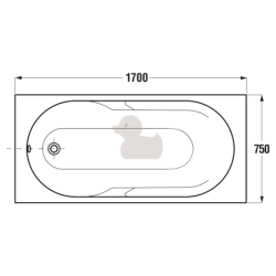 Obdélníková vana Jika Lyra Plus 170x75 cm akrylát levá i pravá H2328390000001