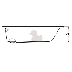 Obdélníková vana Jika Lyra Plus 170x75 cm akrylát levá i pravá H2328390000001