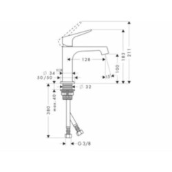 Umyvadlová baterie Hansgrohe Axor Citterio M s výpustí chrom 34010000