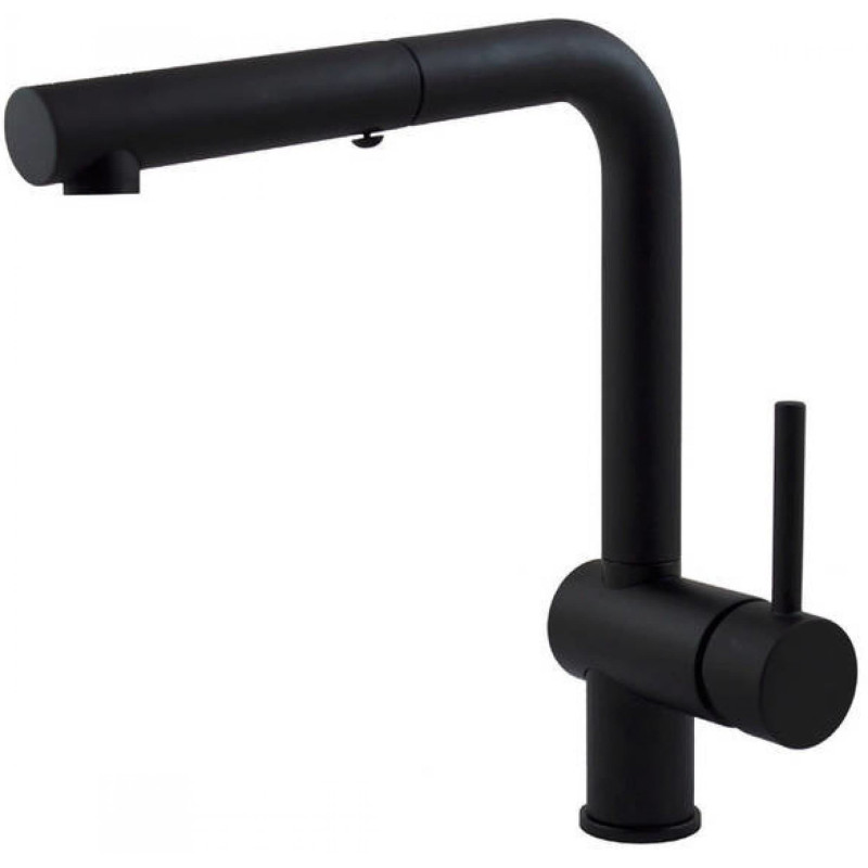 Dřezová baterie Paffoni Light s vytahovací sprškou černý mat LIG285NO-MET