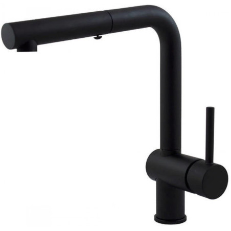 Dřezová baterie Paffoni Light s vytahovací sprškou černý mat LIG285NO-MET