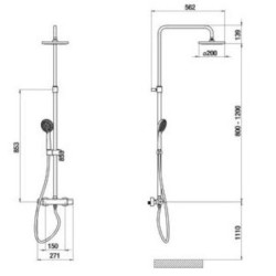 Sprchový systém Jika Mio včetně baterie chrom H3337170045711