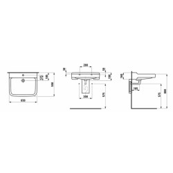 Bezbariérové umyvadlo Laufen Pro 65x55 cm otvor pro baterii uprostřed H8119530001041