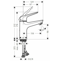 Umyvadlová baterie Hansgrohe HG288 bez výpusti chrom SIKOBHGN271M