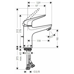 Umyvadlová baterie Hansgrohe HG288 s výpustí chrom SIKOBHGN275MLF