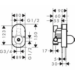 Podomítkové těleso Hansgrohe Focus bez baterie 31741180