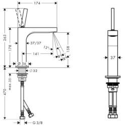 Umyvadlová baterie Hansgrohe Axor Citterio s neuzavíratelným vtokem chrom 39032000