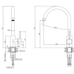 Dřezová baterie Alveus Elza s otočným raménkem ocel 1129029