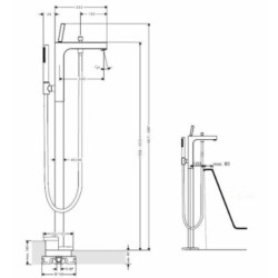 Vanová baterie Hansgrohe Axor Citterio bez podomítkového tělesa chrom 39451000